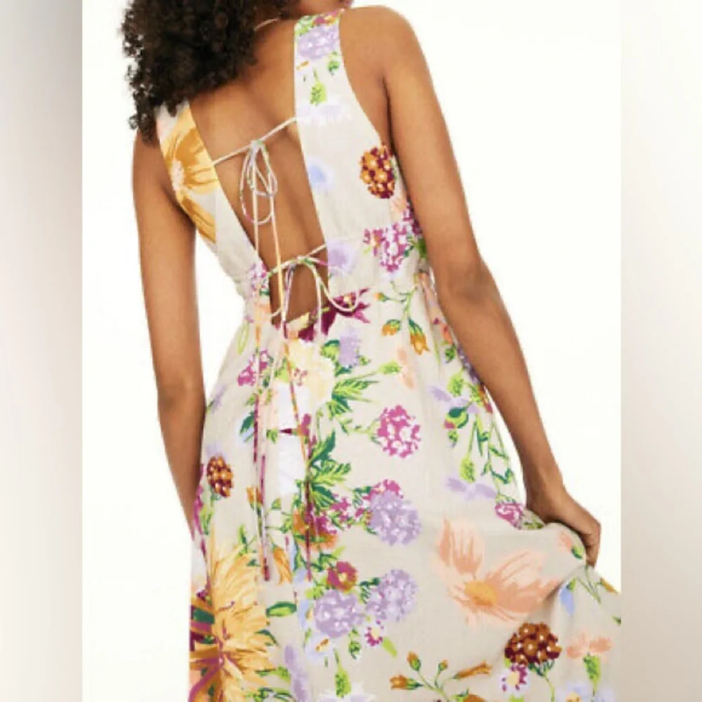 H&M Floral Summer Linen‎ Blend Maxi Dress Midi/Maxi Long - Picture 2 of 8
